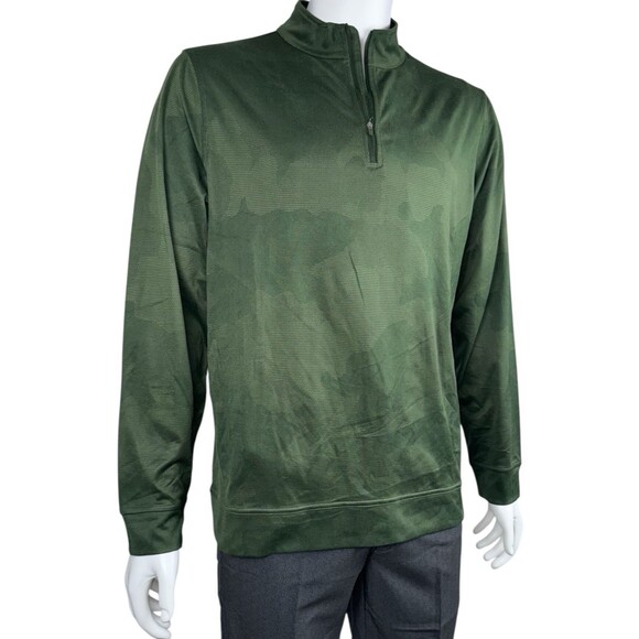 Kirkland Signature Performance 1/4 Zip Top Shirt Pull Over XXL Green Camo 2XL - Picture 2 of 4